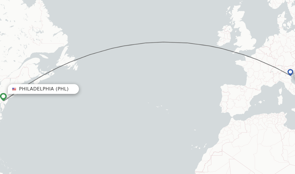 Direct (nonstop) flights from Philadelphia to Venice schedules