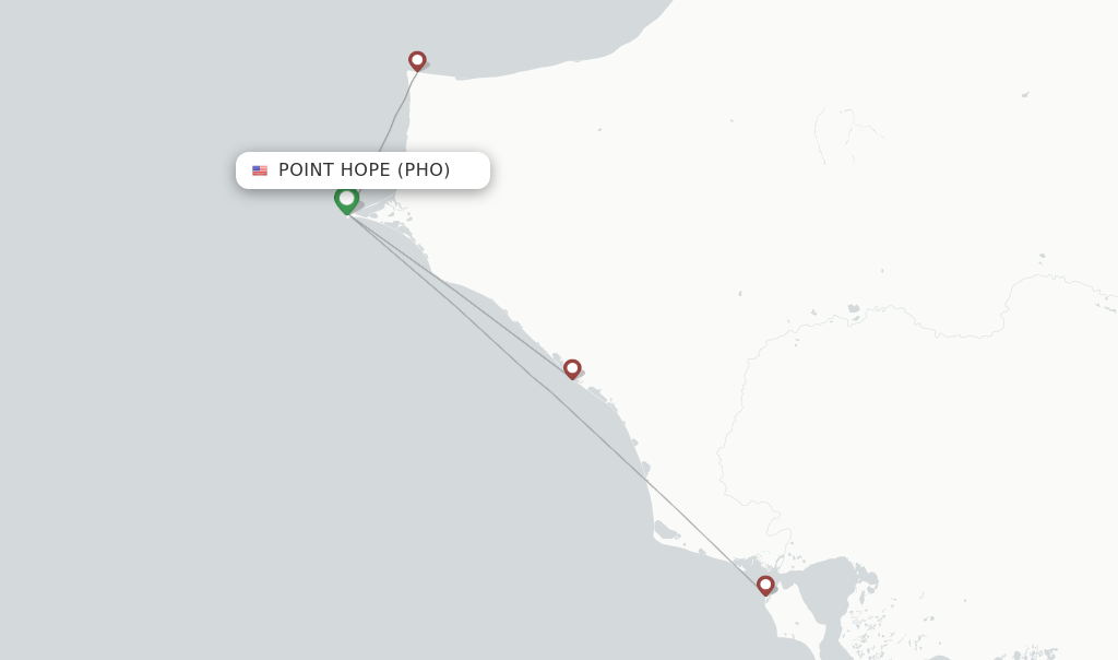 Direct (nonstop) flights from Point Hope Airport (PHO)