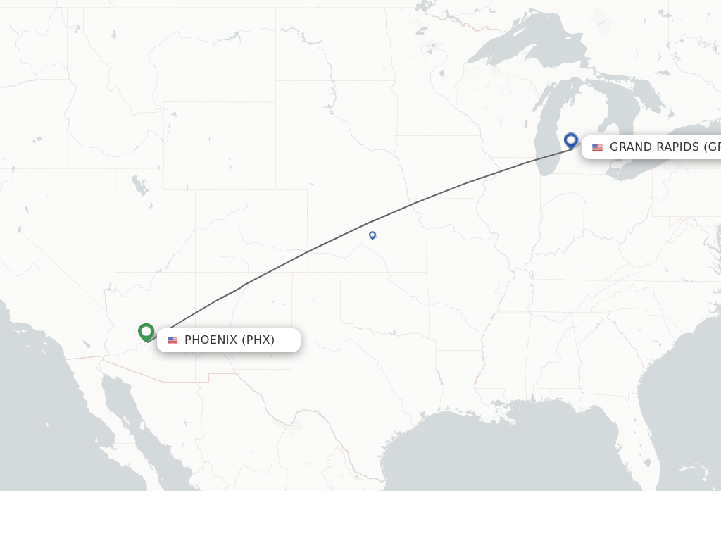 Direct (nonstop) flights from Phoenix to Grand Rapids schedules