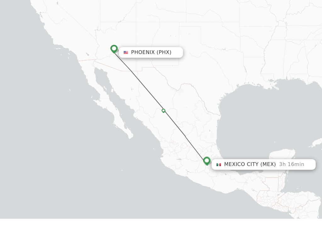 Direct (nonstop) flights from Phoenix to Mexico City schedules