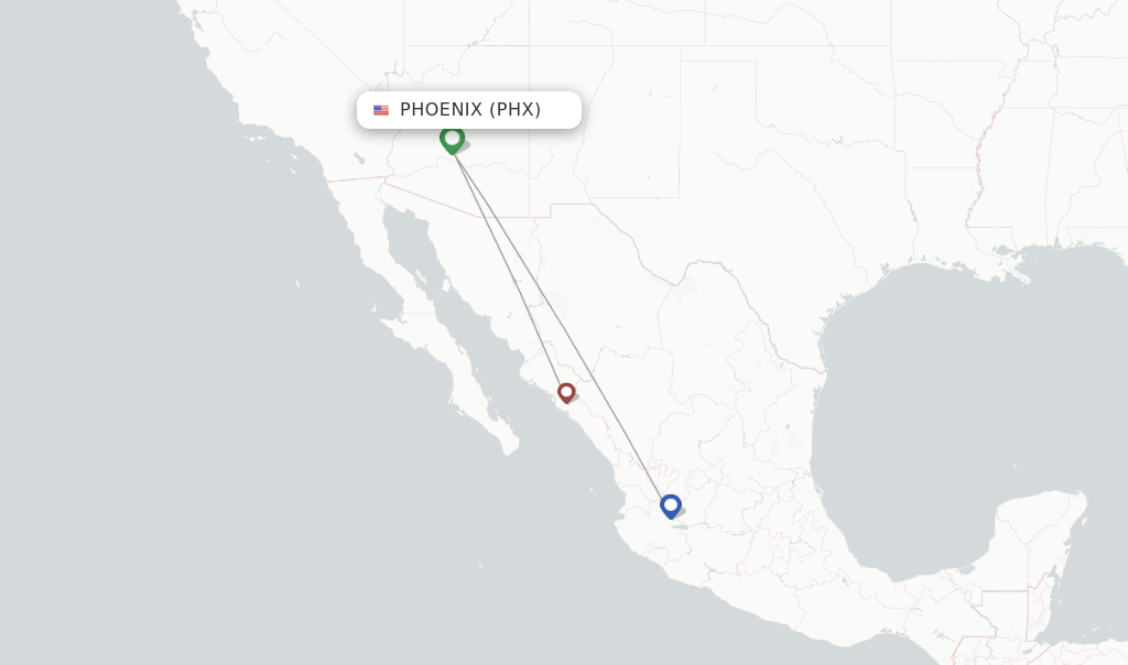Volaris flights from Phoenix, PHX
