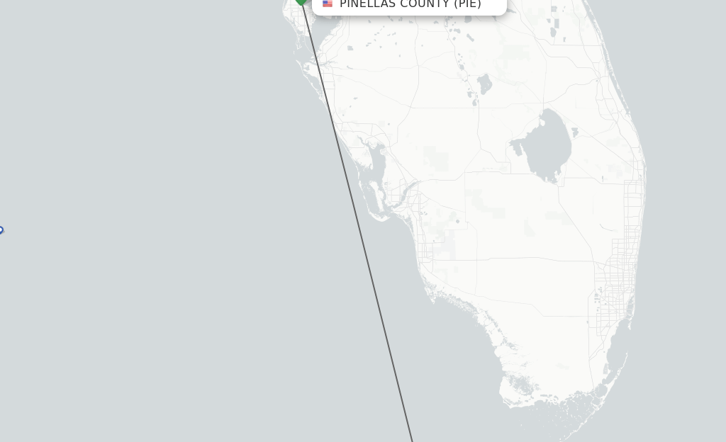 Direct (nonstop) flights from Saint Petersburg to Key West schedules