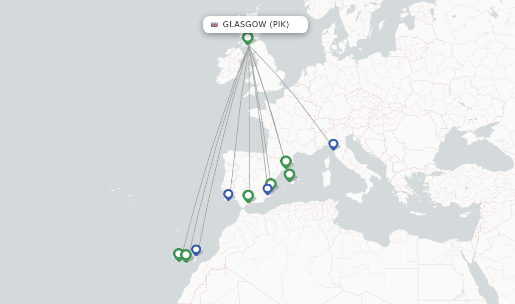 Ryanair flights from Glasgow, PIK