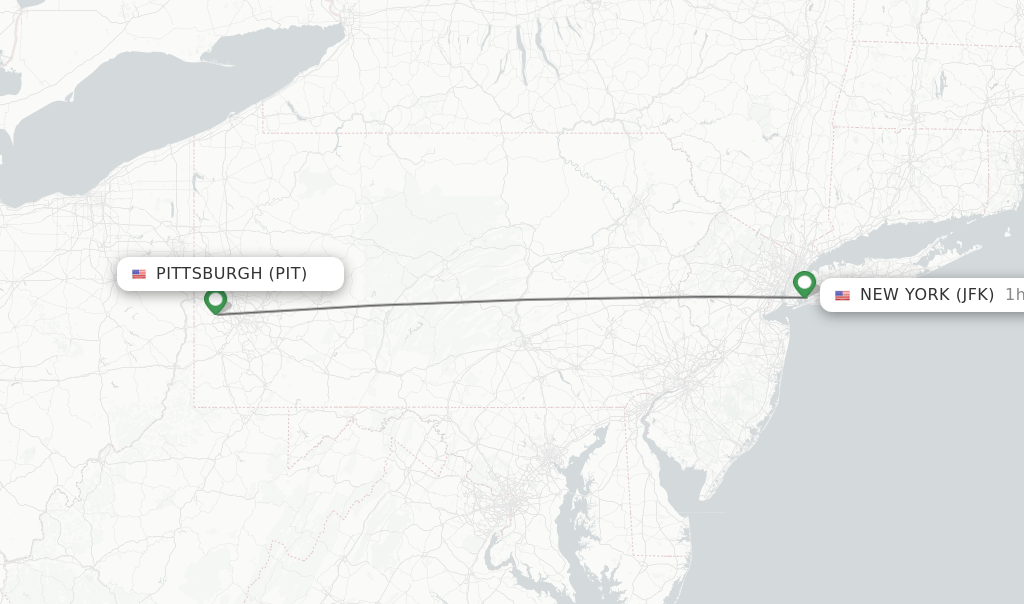 Direct (nonstop) flights from Pittsburgh to New York schedules