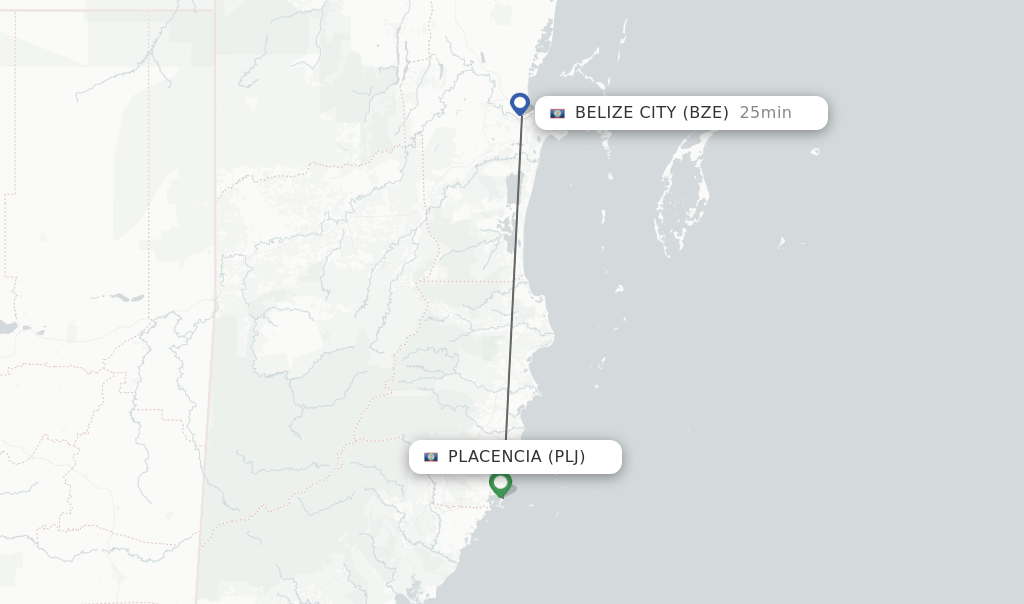 Direct (nonstop) flights from Placencia to Belize City schedules