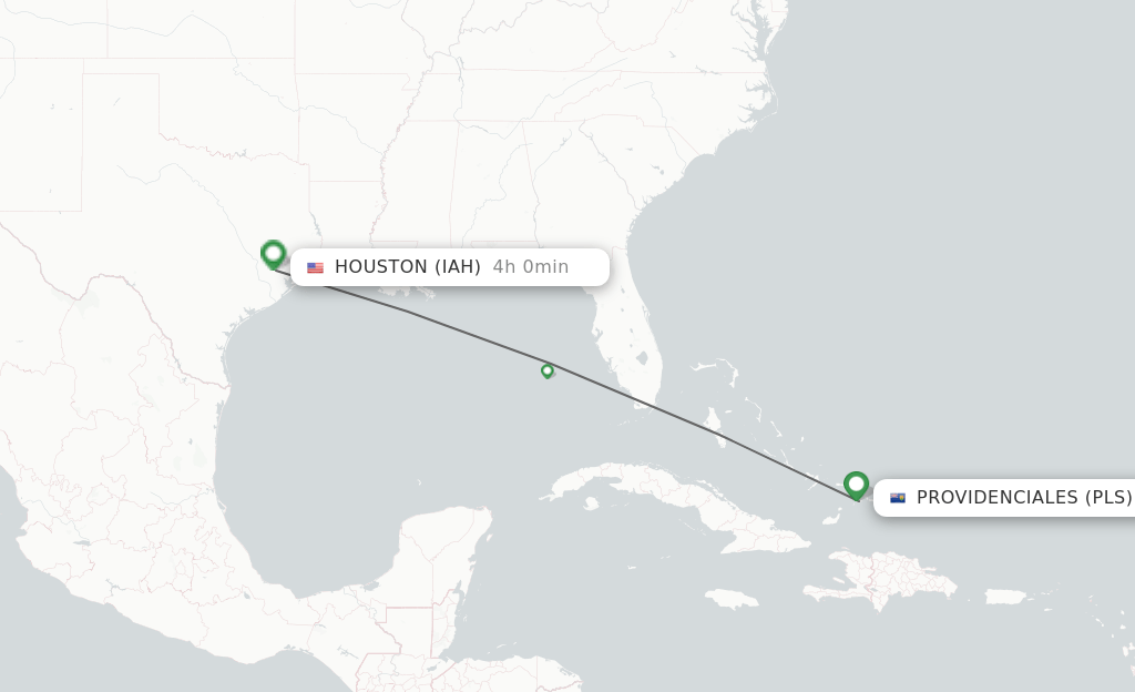 Direct (nonstop) flights from Providenciales to Houston schedules