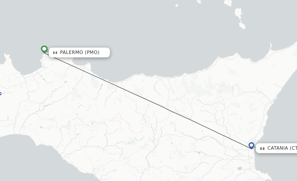 Direct (nonstop) flights from Catania to Palermo schedules