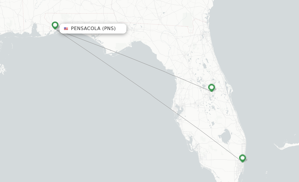 Spirit flights from Pensacola, PNS