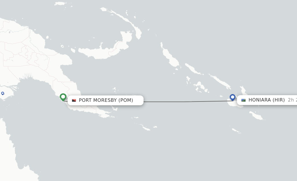 Direct (nonstop) flights from Port Moresby to Honiara schedules