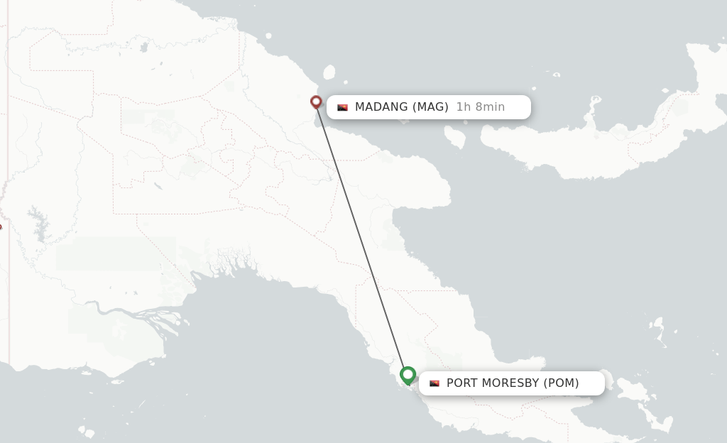 Direct (nonstop) flights from Port Moresby to Madang schedules