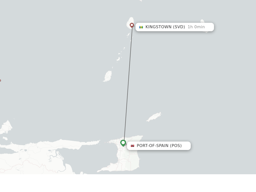Direct (nonstop) flights from Port Of Spain to Saint Vincent