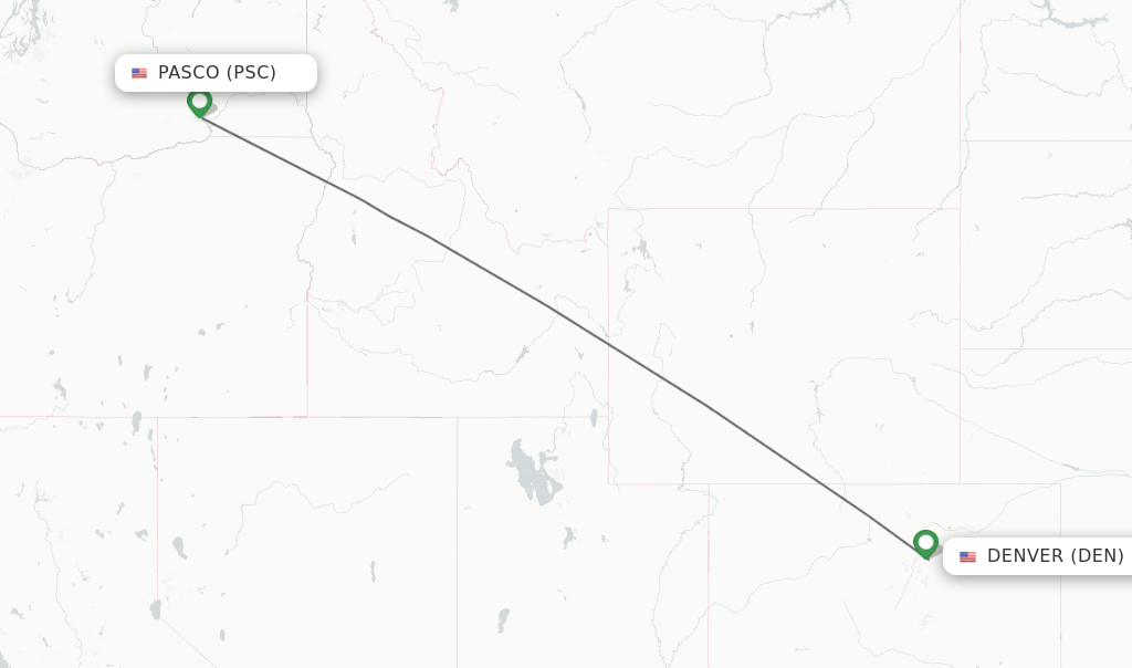 Direct (nonstop) flights from Pasco to Denver schedules