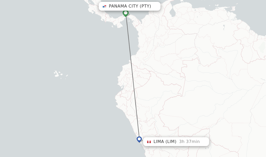 Direct (nonstop) flights from Panama City to Lima schedules