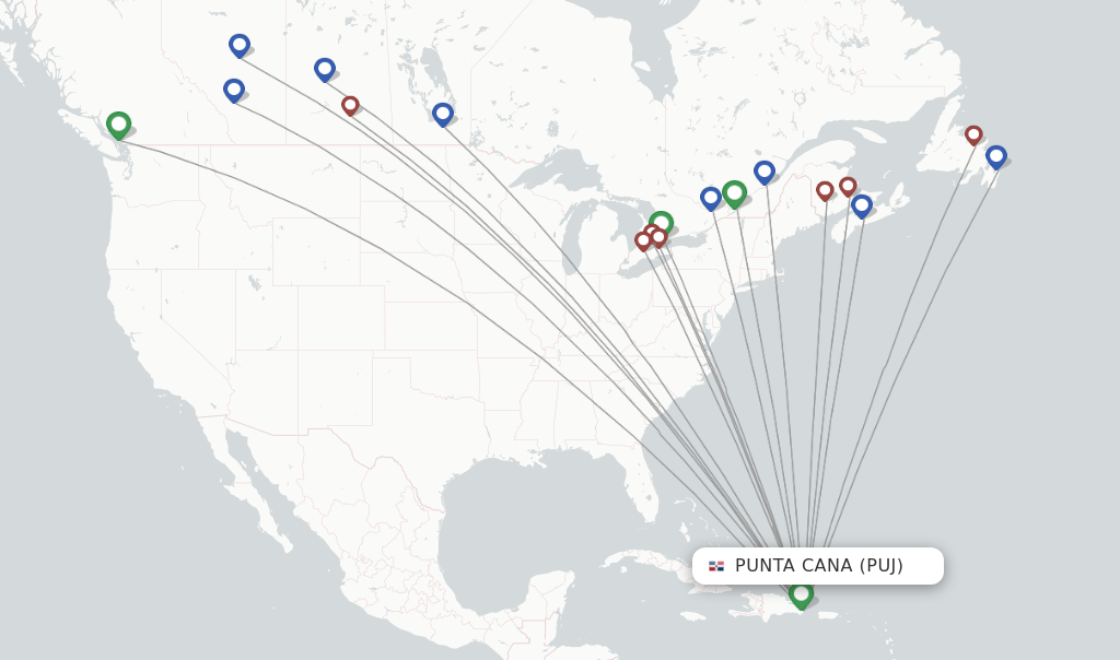 Sunwing Airlines flights from Punta Cana, PUJ
