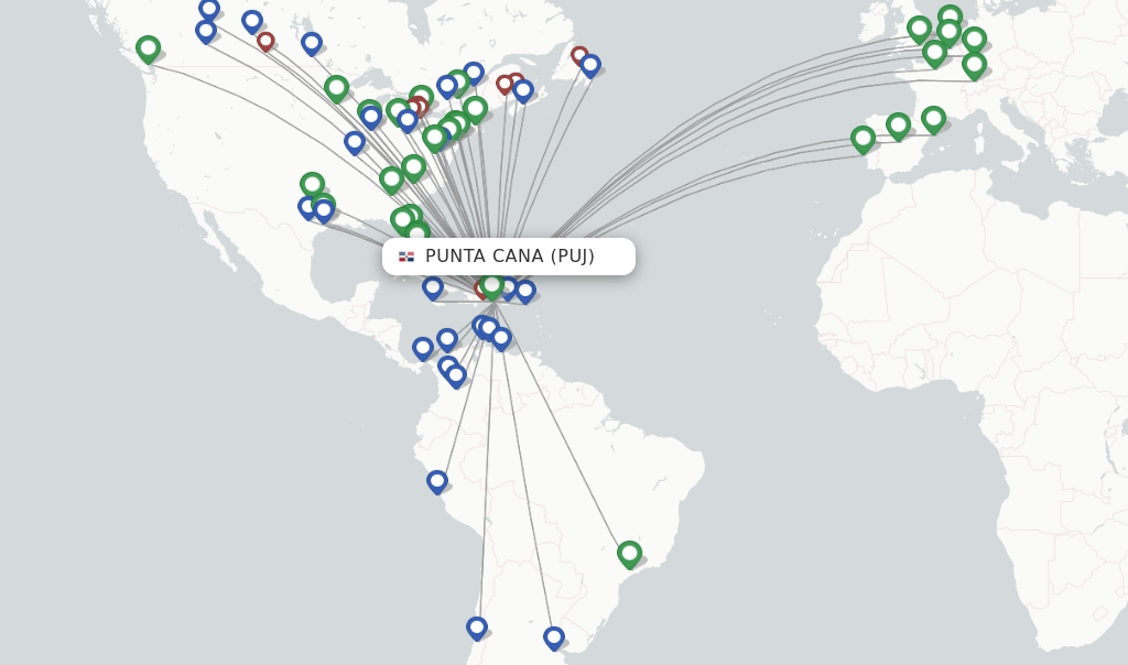 Direct (nonstop) flights from Punta Cana to Holguin schedules
