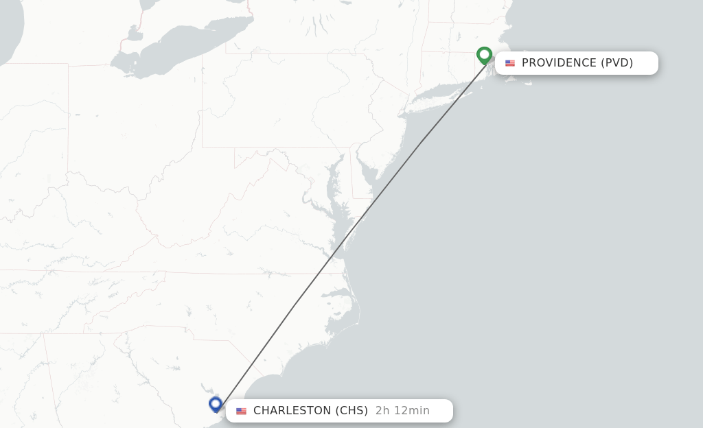 Direct (nonstop) flights from Providence to Charleston schedules