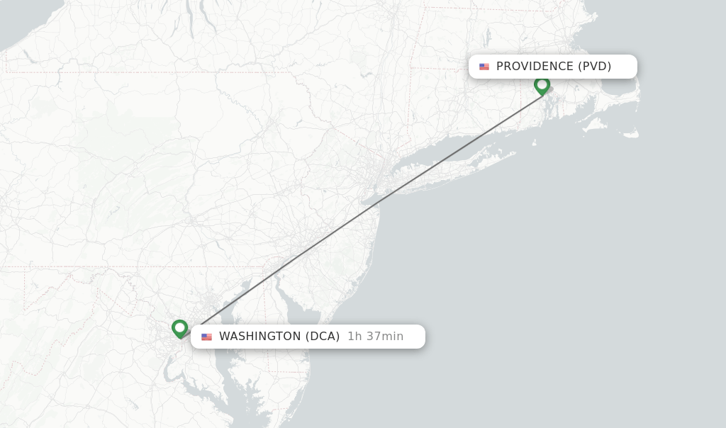 Direct (nonstop) flights from Providence to Washington schedules