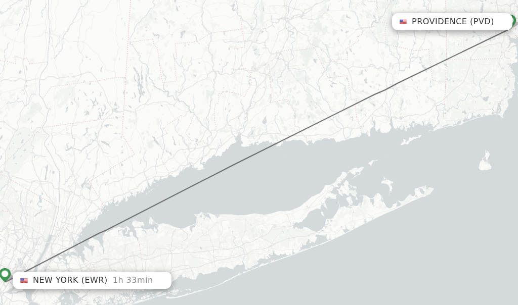Direct (nonstop) flights from Providence to New York schedules