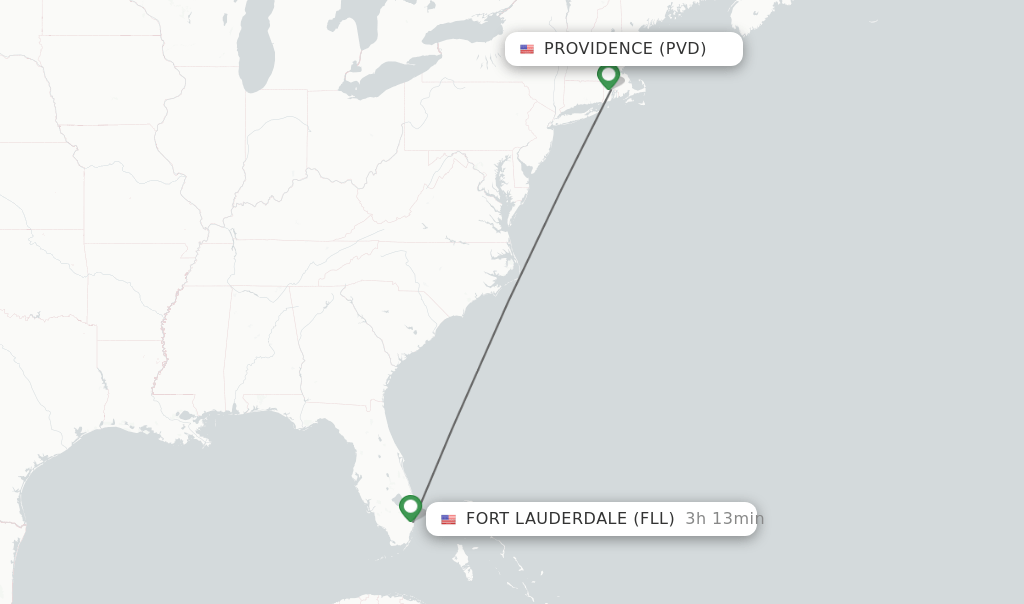 Direct (nonstop) flights from Providence to Fort Lauderdale