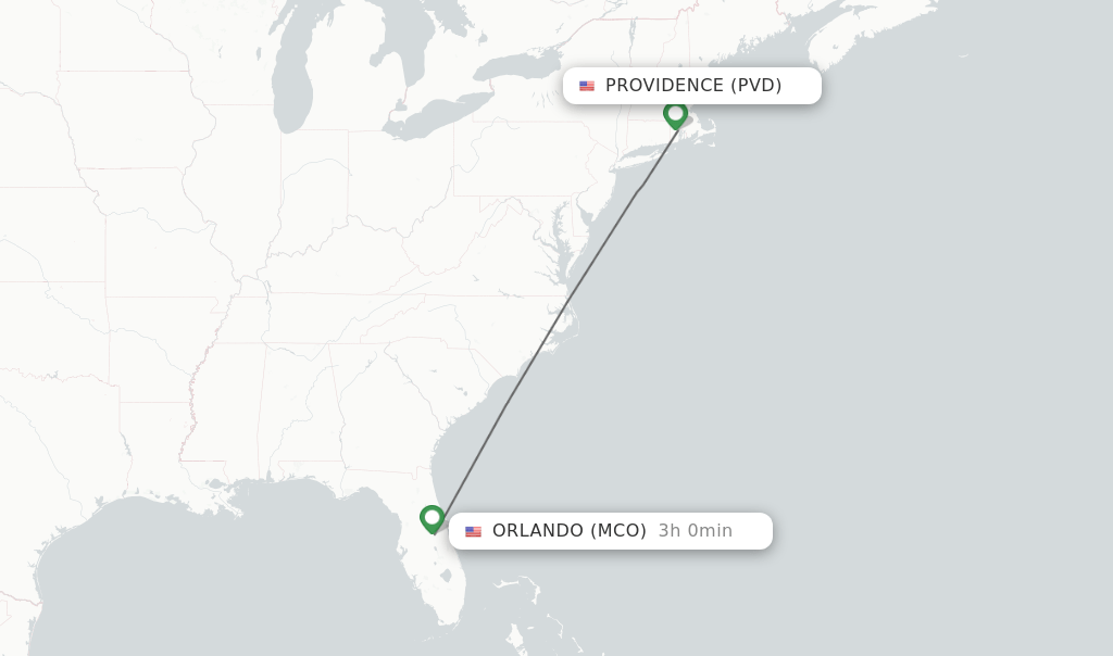Direct (nonstop) flights from Providence to Orlando schedules