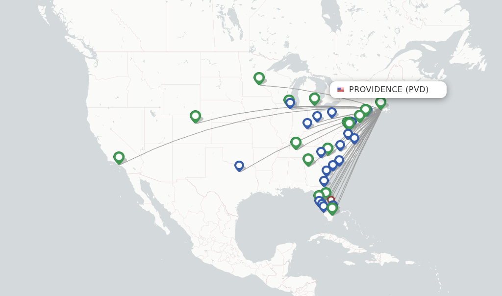 Direct (nonstop) flights from Providence to FortDeFrance schedules