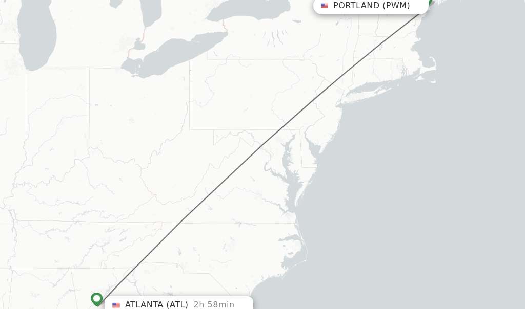 Direct (nonstop) flights from Portland to Atlanta schedules