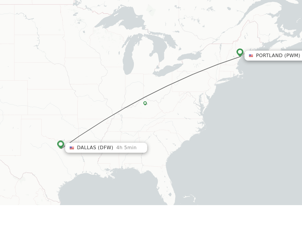 Direct (nonstop) flights from Portland to Dallas schedules