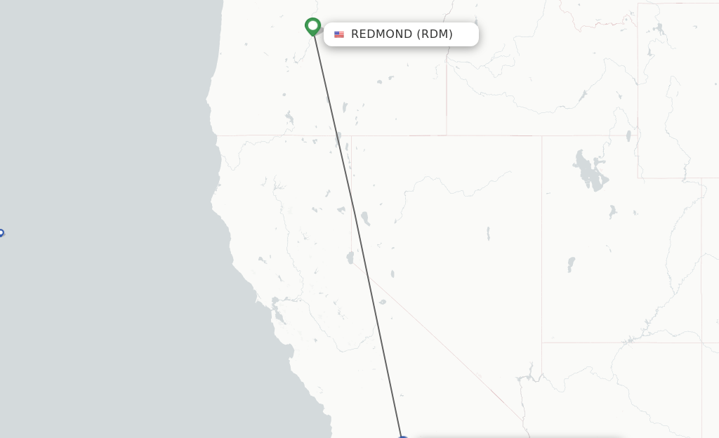 Direct (nonstop) flights from Redmond to Burbank schedules