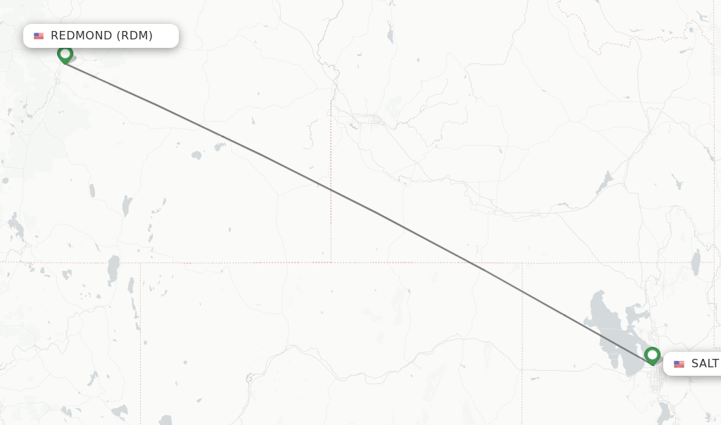 Direct (nonstop) flights from Redmond to Salt Lake City schedules