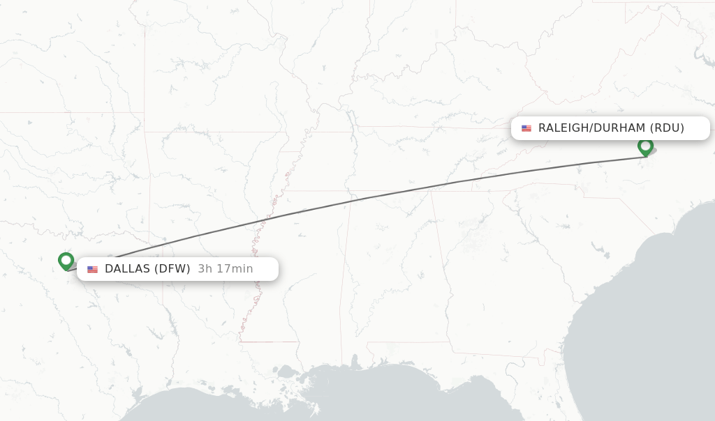 Direct (nonstop) flights from Raleigh/Durham to Dallas schedules