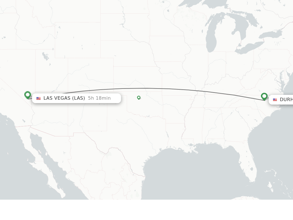 Direct (nonstop) flights from Durham to Las Vegas schedules