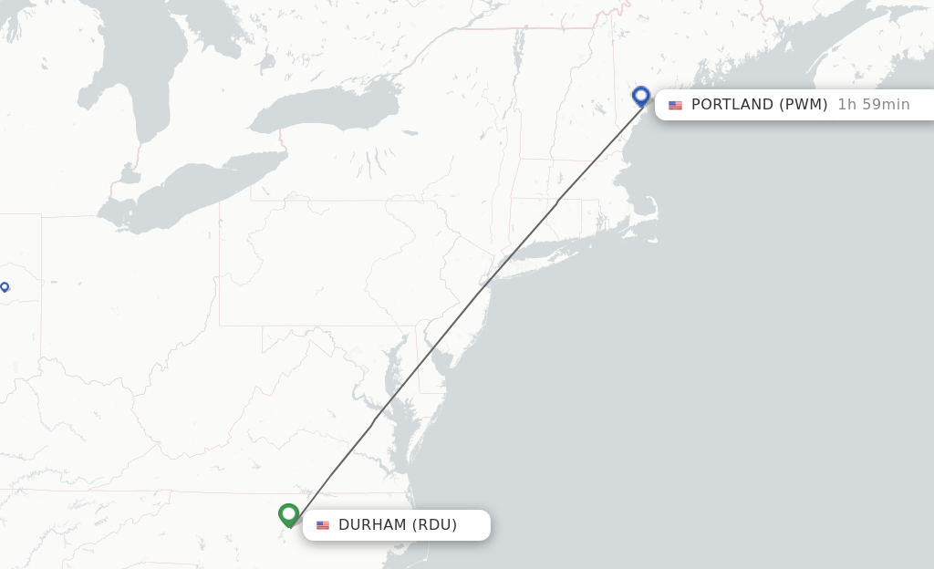 Direct (nonstop) flights from Raleigh/Durham to Portland schedules