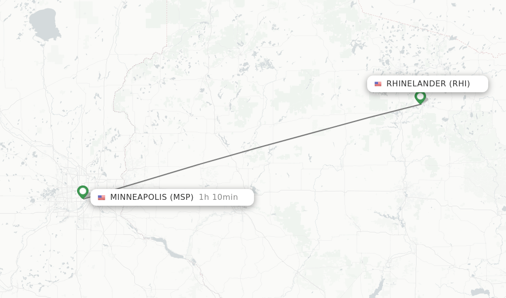 Direct (nonstop) flights from Rhinelander to Minneapolis schedules