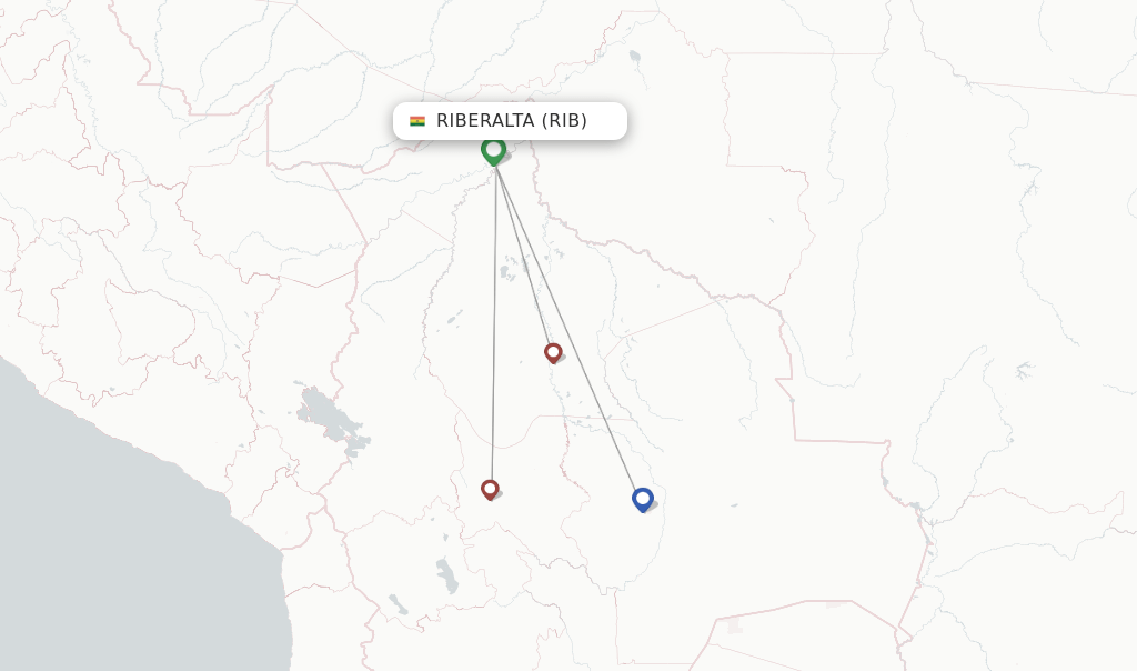 Direct (nonstop) flights from Riberalta to Cochabamba schedules