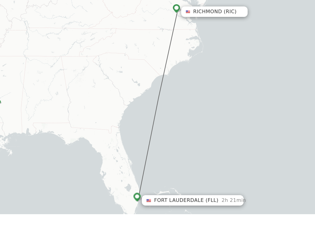 Direct (nonstop) flights from Richmond to Fort Lauderdale schedules