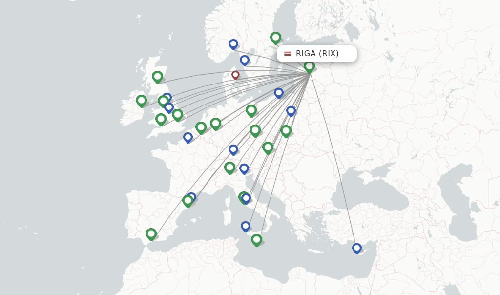 Ryanair flights from Riga, RIX