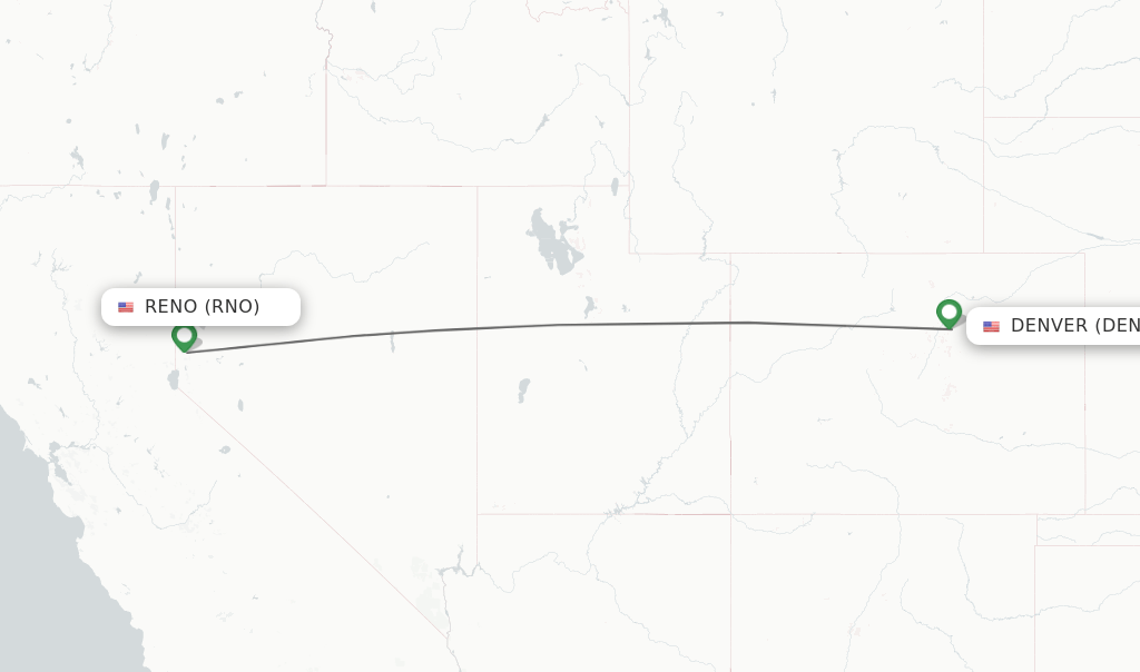 Direct (nonstop) flights from Reno to Denver schedules