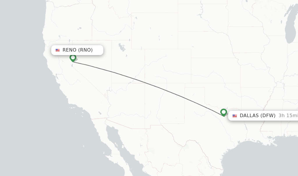 Direct (nonstop) flights from Reno to Dallas schedules