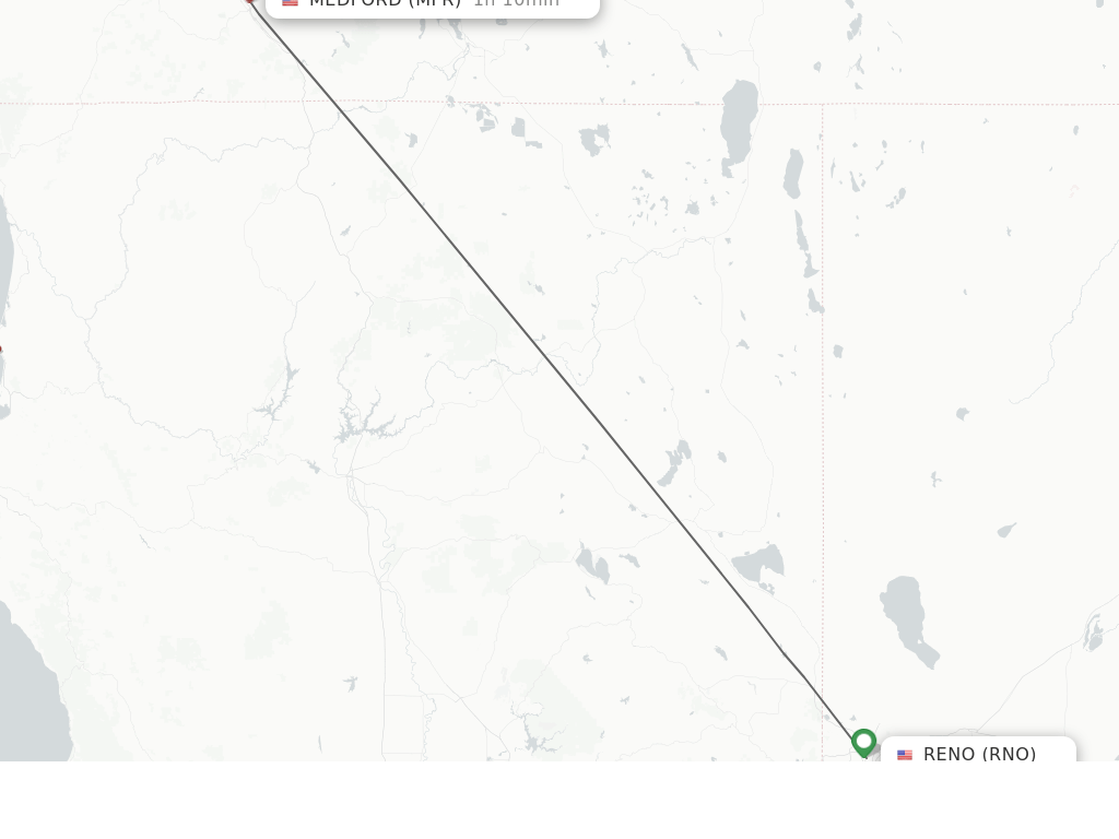 Direct (nonstop) flights from Reno to Medford schedules