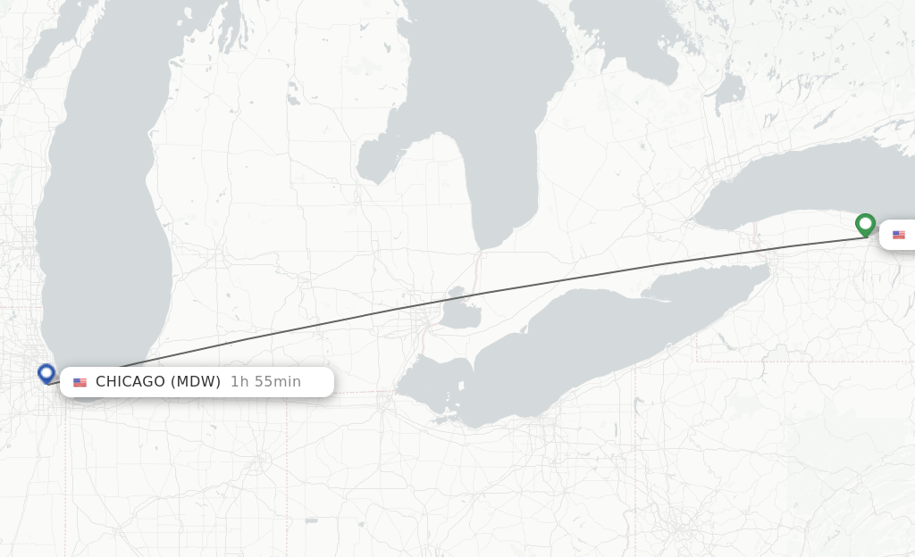 Direct (nonstop) flights from Rochester to Chicago schedules