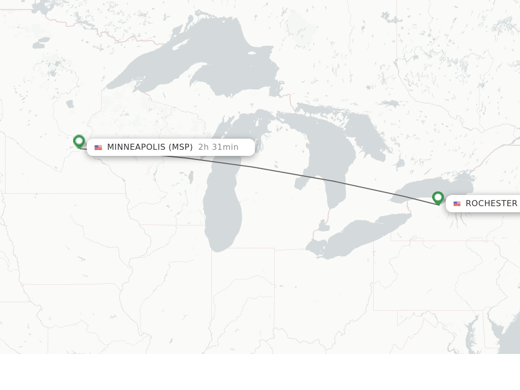Direct (nonstop) flights from Rochester to Minneapolis schedules