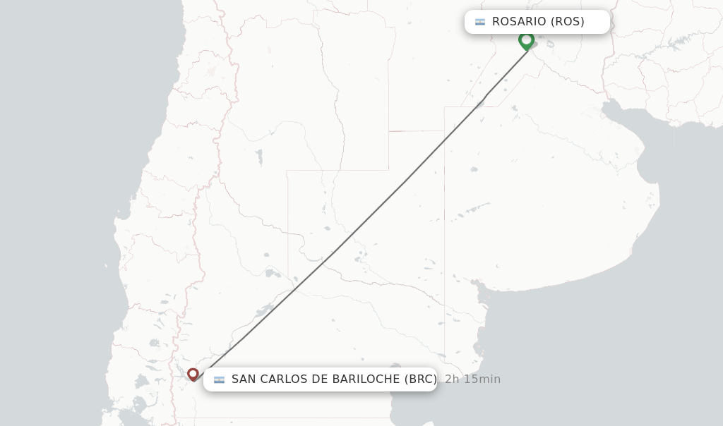 Direct (nonstop) flights from Rosario to San Carlos de Bariloche