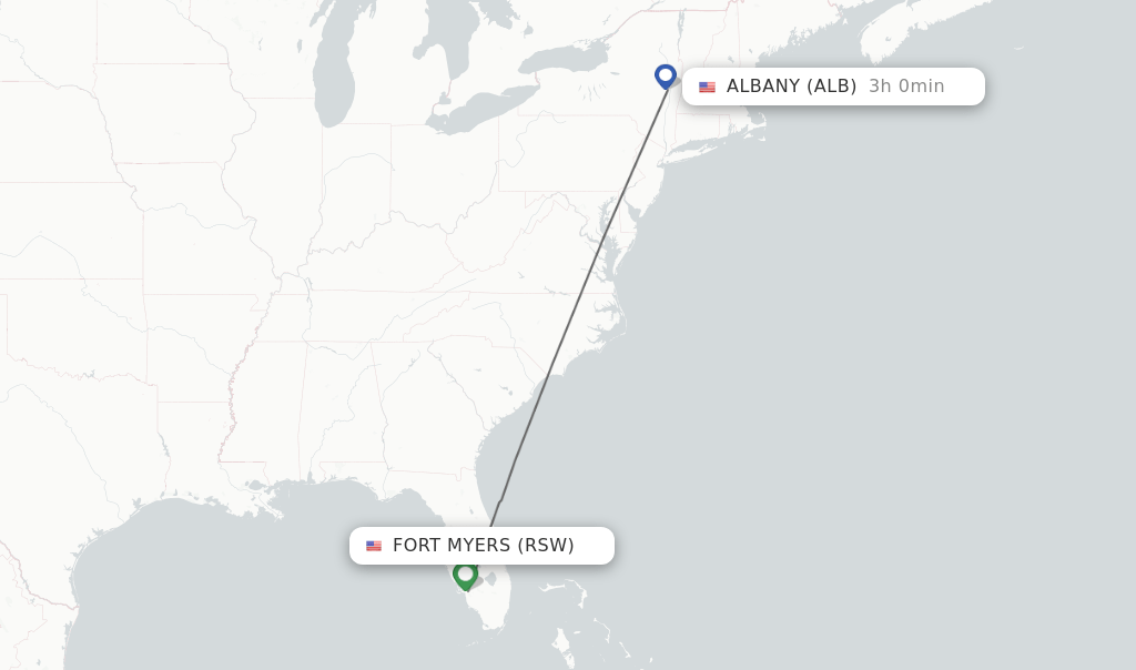 Direct (nonstop) flights from Fort Myers to Albany schedules