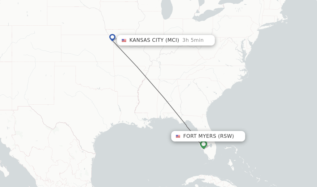 Direct (nonstop) flights from Fort Myers to Kansas City schedules