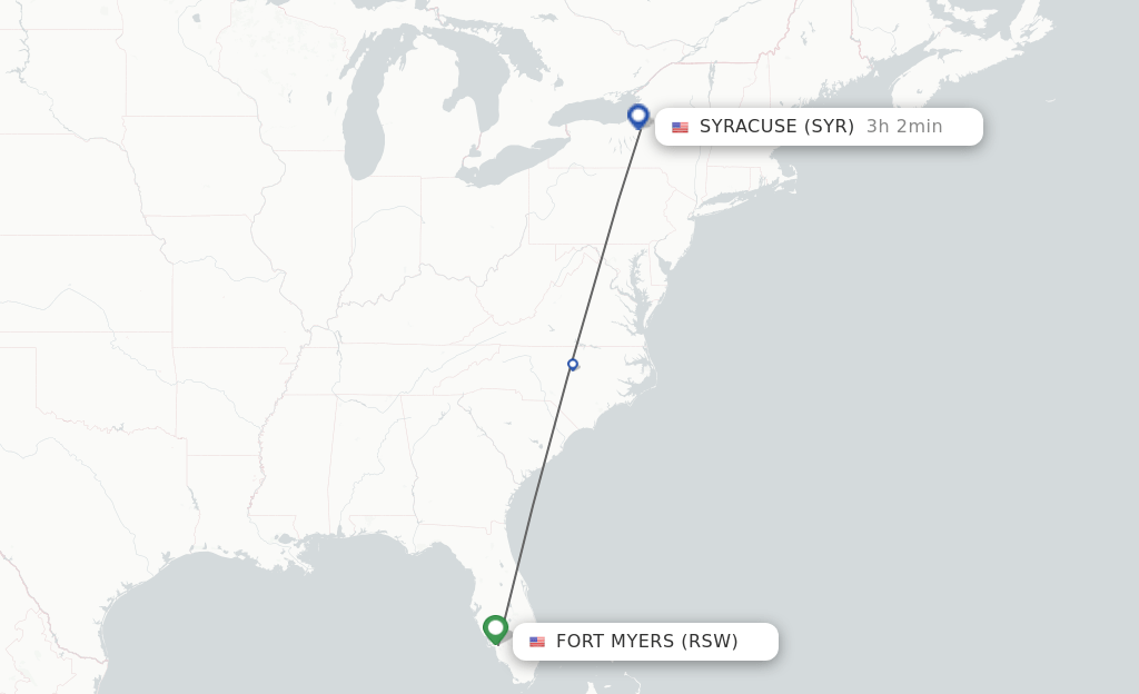 Direct (nonstop) flights from Fort Myers to Syracuse schedules