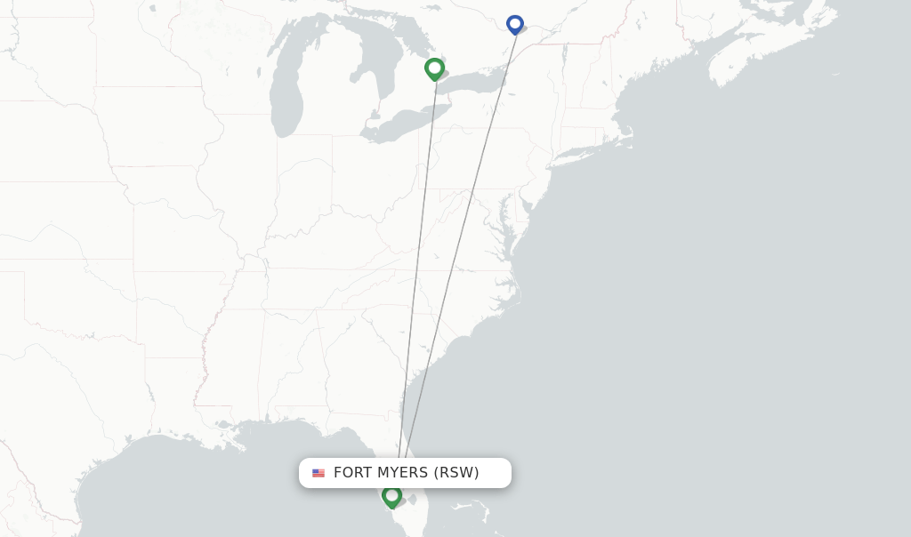 WestJet flights from Fort Myers, RSW