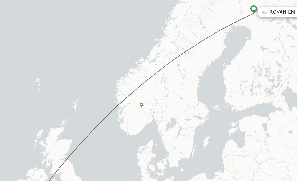 Direct (nonstop) flights from Rovaniemi to Dublin schedules