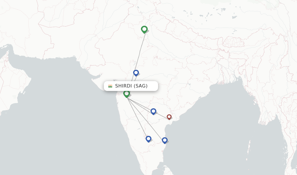 Direct (nonstop) flights from Shirdi to Mumbai schedules