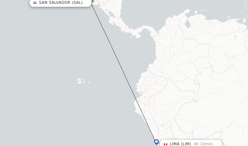Direct (nonstop) flights from San Salvador to Lima schedules
