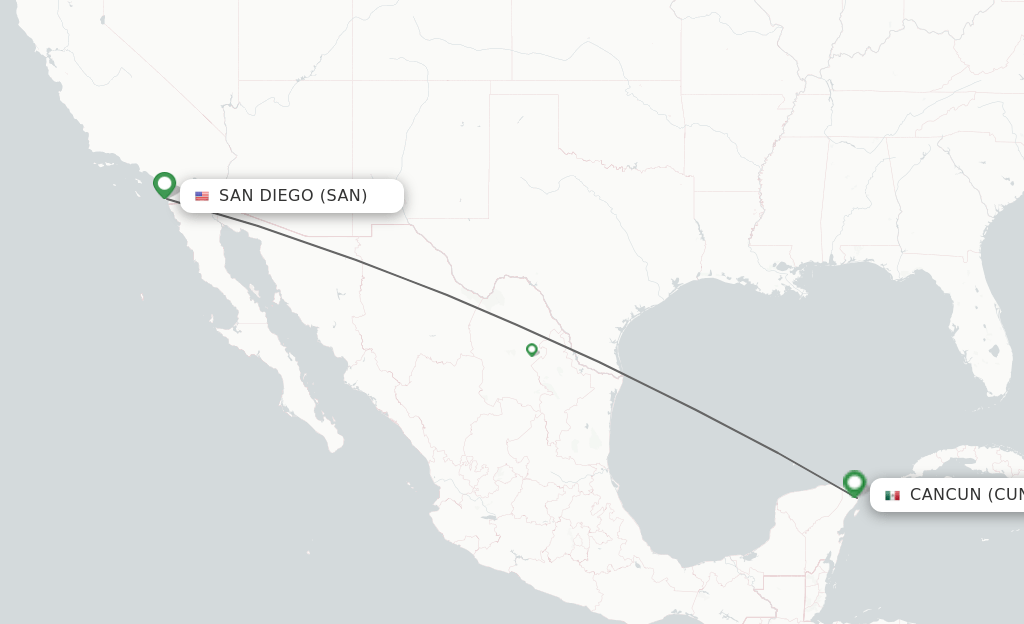 Direct (nonstop) flights from San Diego to Cancun schedules